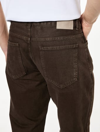 Pamuklu Normal Bel Cepli Vintage Straight Fit Jean Pantolon