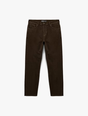 Pamuklu Normal Bel Cepli Vintage Straight Fit Jean Pantolon