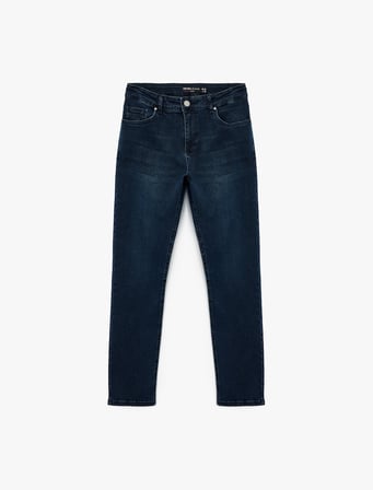 Normal Bel Pamuklu Slim Fit Jean Pantolon - Brad Jean