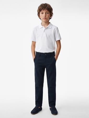 Pamuklu Düğmeli Kısa Kollu Basic Polo Yaka Okul Tişörtü