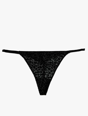 Leopar Desenli Tül String Külot