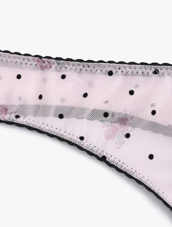 Fiyonk Detaylı Puantiyeli Tül String Külot