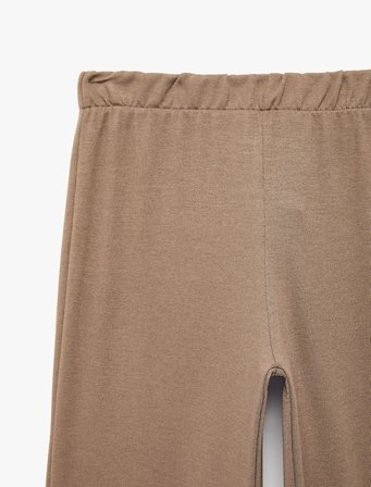 Beli Lastikli Rahat Kalıp Viskon Karşımlı Triko Pijama Altı
