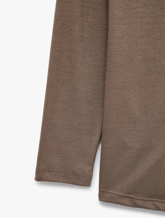 Viskon Karışımlı Uzun Kollu Bisiklet Yaka Pijama Üstü
