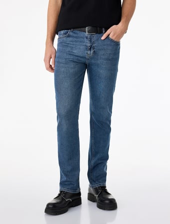 Normal Bel Pamuklu Cepli Straight Fit Jean Pantolon - Mark Jean
