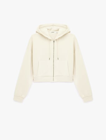 Modal Kumaş Uzun Kollu Cepli Kapüşonlu Sweatshirt