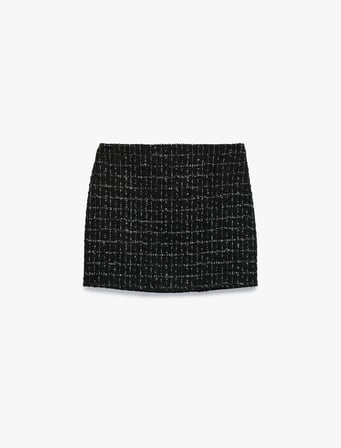 Normal Bel Slim Fit A Kesim Parıltılı Tüvit Mini Etek