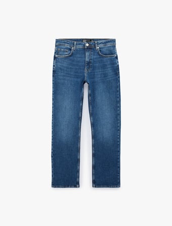 Normal Bel Pamuklu Straight Fit Jean Pantolon - Mark Jean