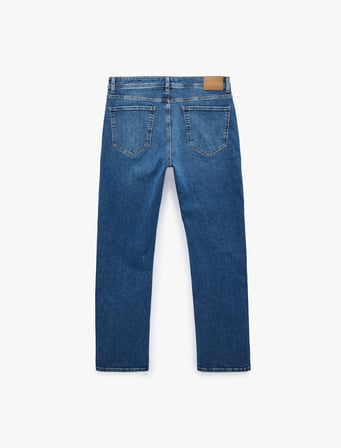 Normal Bel Pamuklu Straight Fit Jean Pantolon - Mark Jean