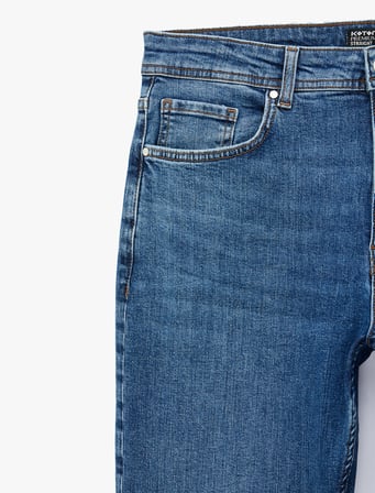 Normal Bel Pamuklu Straight Fit Jean Pantolon - Mark Jean