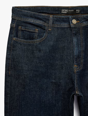 Normal Bel Pamuklu Straight Fit Jean Pantolon - Mark Jean