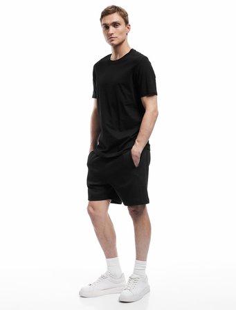 Pamuklu Kısa Kollu Bisiklet Yaka Slim Fit Erkek Basic Tişört