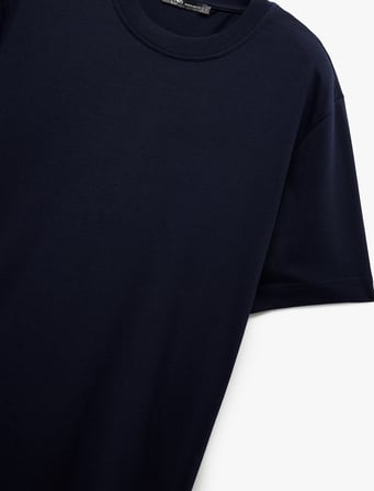 Pamuklu Kısa Kollu Regular Fit Bisiklet Yaka Basic Tişört
