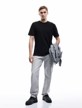 Pamuklu Kısa Kollu Regular Fit Bisiklet Yaka Basic Tişört