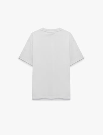 Kısa Kollu Bisiklet Yaka Pamuklu Basic Oversize Tişört