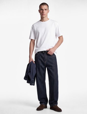 Pamuklu Kısa Kollu Ribanalı Bisiklet Yaka Slim Fit Basic Tişört