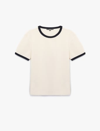 Kısa Kollu Biyeli Pamuklu Tok Kumaş Bisiklet Yaka Slim Fit Tişört