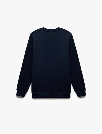 Pamuklu Uzun Kollu Şardonlu Bisiklet Yaka Erkek Basic Sweatshirt