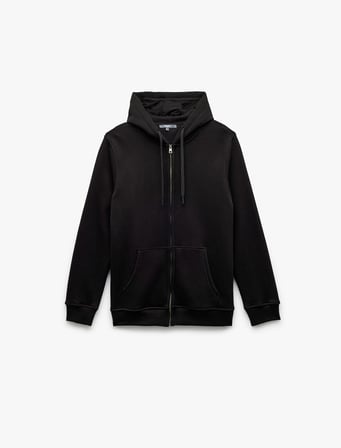 Şardonlu Regular Fit Kapüşonlu Fermuarlı Uzun Kollu Kanguru Cepli Sweatshirt