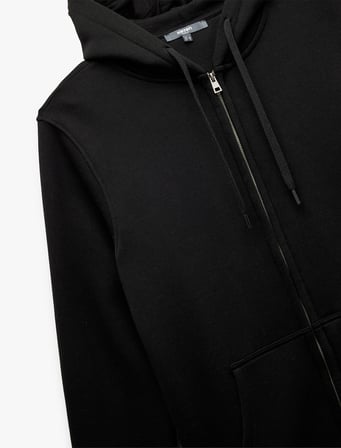 Şardonlu Regular Fit Kapüşonlu Fermuarlı Uzun Kollu Kanguru Cepli Sweatshirt