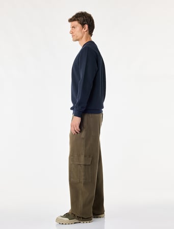 Bisiklet Yaka Uzun Kollu Fitilli Basic Sweatshirt