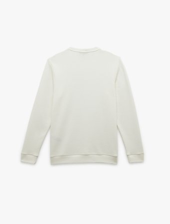 Pamuklu Uzun Kollu Dokulu Basic Bisiklet Yaka Sweatshirt