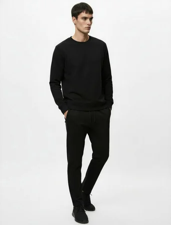 Slim Fit Cepli Düğmeli Viskon Karışımlı Kumaş Pantolon