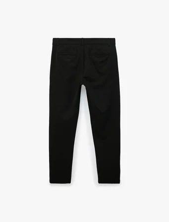 Slim Fit Cepli Düğmeli Viskon Karışımlı Kumaş Pantolon