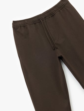 Straight Fit Pike Kumaş Cep Detaylı Rahat Kesim Beli Bağcıklı Pantolon