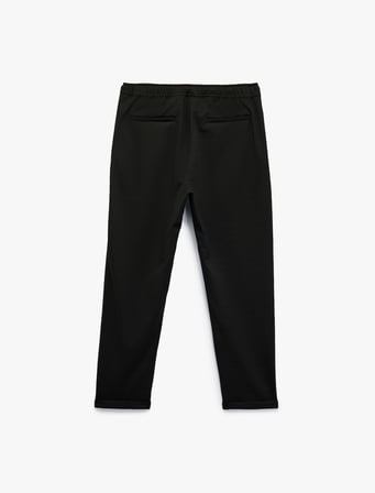 Straight Fit Pike Kumaş Cep Detaylı Rahat Kesim Beli Bağcıklı Pantolon