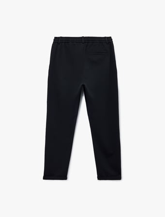Beli Lastikli Düğmeli Slim Fit Pike Kumaş Cepli Chino Pantolon