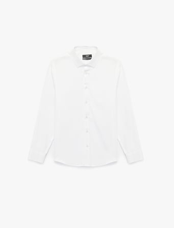 Slim Fit Yarım İtalyan Yaka Uzun Kollu Gömlek