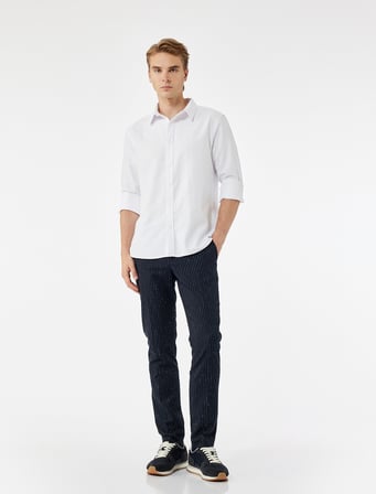 Regular Fit Klasik Yaka Düğmeli Oxford Uzun Kollu Gömlek