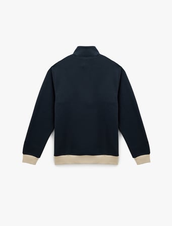 Regular Fit Baskılı Renk Bloklu Şardonlu Yarım Fermuarlı Sweatshirt