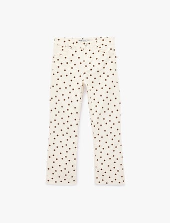Normal Bel Dar Kalıp Cepli Düğmeli Kısa İspanyol Paça Pantolon - Kick Flare Jeans