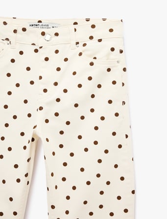 Normal Bel Dar Kalıp Cepli Düğmeli Kısa İspanyol Paça Pantolon - Kick Flare Jeans