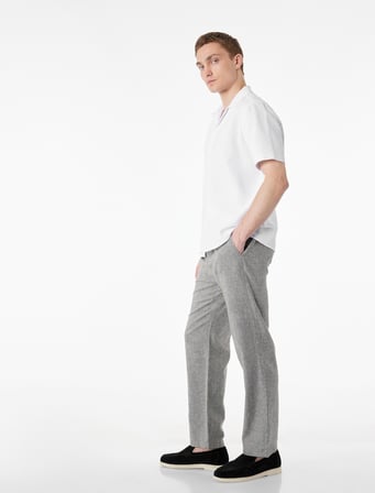 Regular Fit Cepli Pamuk Keten Karışımlı Beli Bağcıklı Yazlık Pantolon