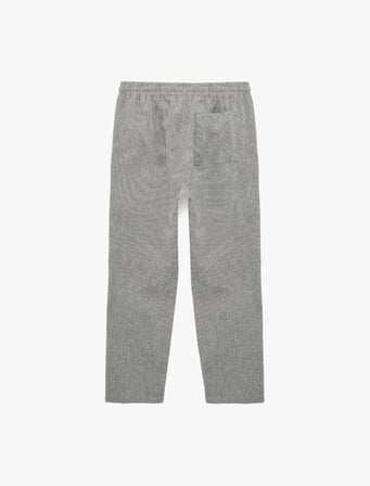 Regular Fit Cepli Pamuk Keten Karışımlı Beli Bağcıklı Yazlık Pantolon