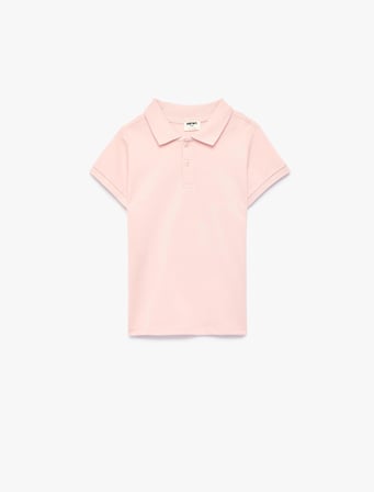 Pamuklu Kısa Kollu Basic Polo Yaka Okul Tişörtü