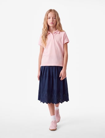 Pamuklu Kısa Kollu Basic Polo Yaka Okul Tişörtü