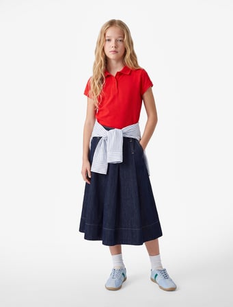 Pamuklu Kısa Kollu Basic Polo Yaka Okul Tişörtü