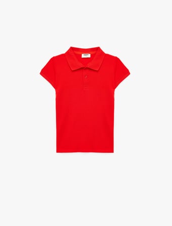 Pamuklu Kısa Kollu Basic Polo Yaka Okul Tişörtü