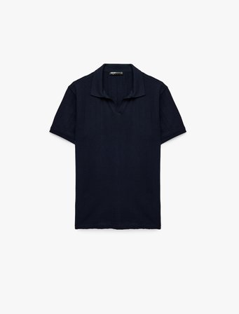 Pamuklu Regular Fit Kısa Kollu Dokulu Polo Yaka Tişört