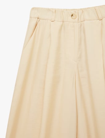 Modal Kumaş Loose Fit Beli Lastikli Cepli Geniş Paça Baggy Pantolon