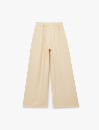 Modal Kumaş Loose Fit Beli Lastikli Cepli Geniş Paça Baggy Pantolon