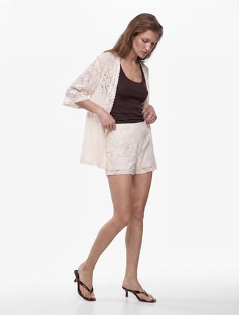 Slim Fit Dantel Mikro Şort