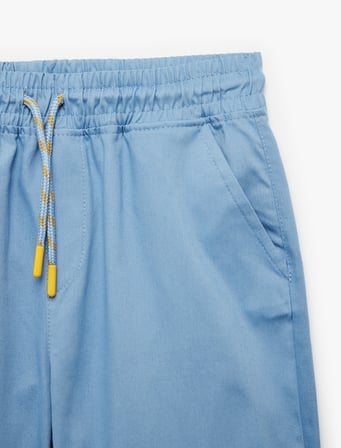 Pamuklu Cepli Beli Bağcıklı Gabardin Şort