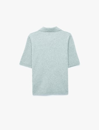 Regular Fit Kısa Kollu Polo Yaka Triko Kazak