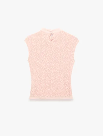 Slim Fit Kolsuz Dik Qipao Yaka Dantel Bluz