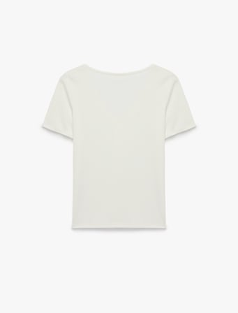 Pamuklu Slim Fit Kısa Kollu V Yaka Tişört